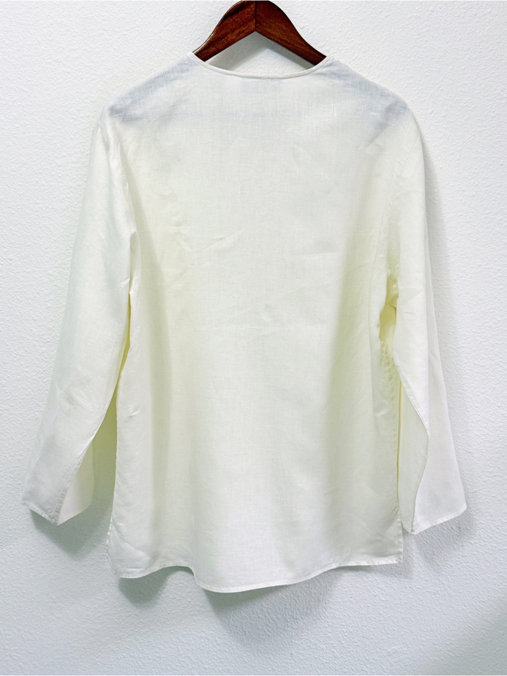 Cream Embroidered Button-Front Blouse - Picture 6 of 14
